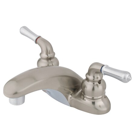 Kingston Brass 4" Centerset Bathroom Faucet, Brushed Nickel/Chrome KB627LP